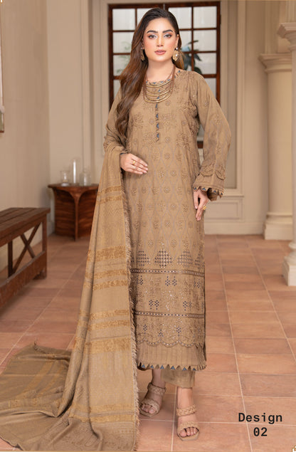 Rubab Peach Leather Embroidered D-2