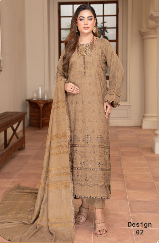 Rubab Peach Leather Embroidered D-2