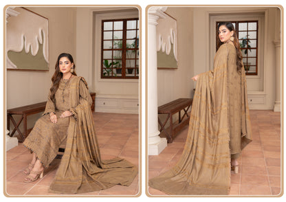 Rubab Peach Leather Embroidered D-2