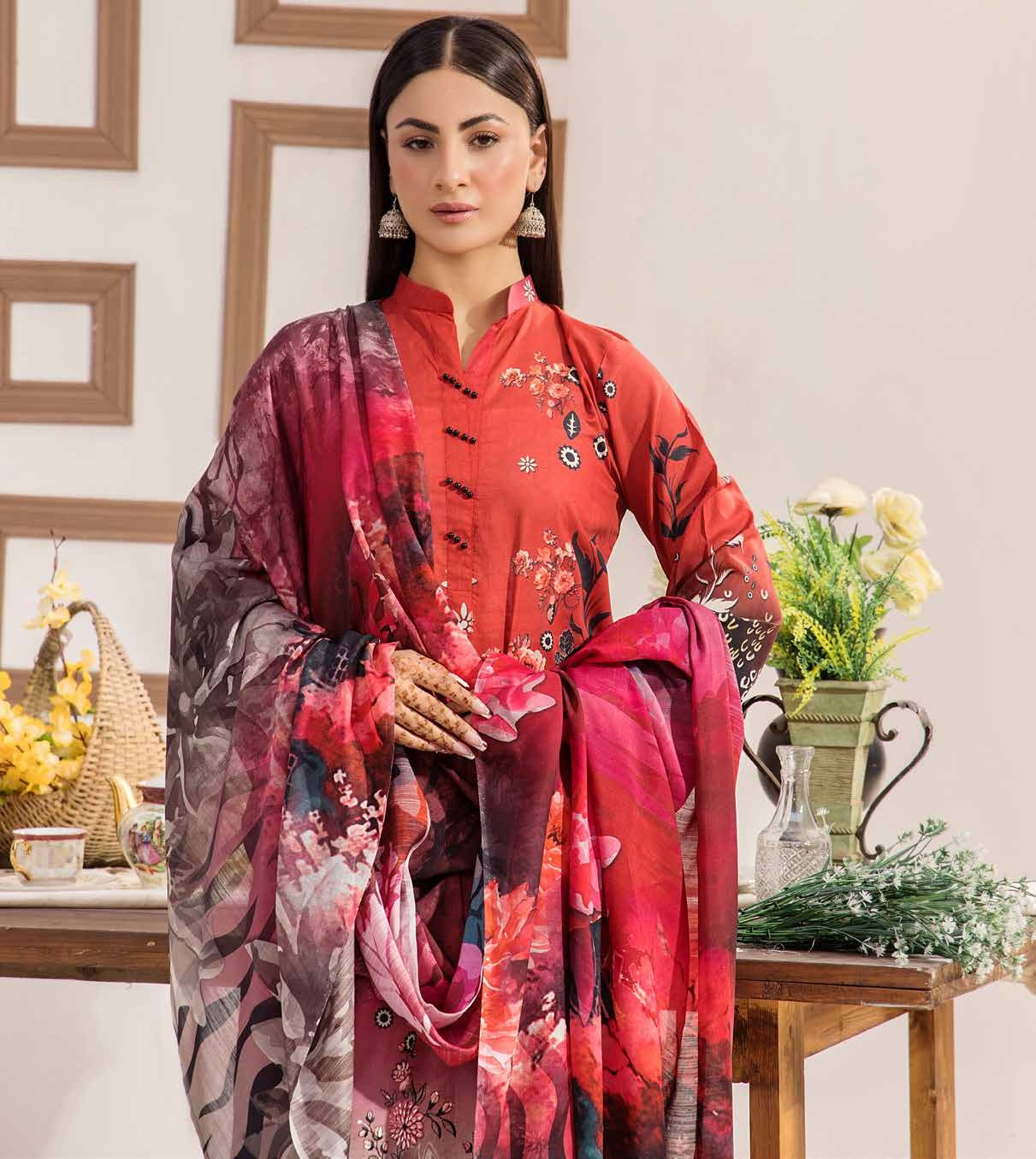 Safa Embroidered 3 Piece Lawn 06