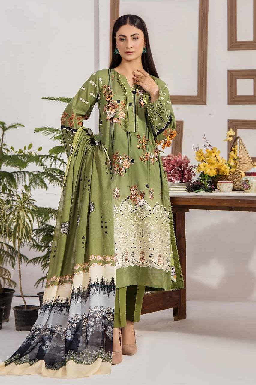 Safa Embroidered 3 Piece Lawn 09