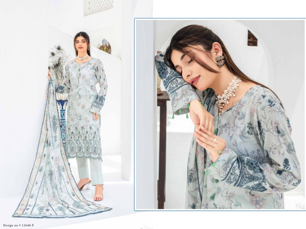 Sangat Dressline Embroidered lawn Print 03 - Waheed Javaid Collections