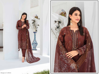 Sangat Dressline Embroidered lawn Print 05 - Waheed Javaid Collections