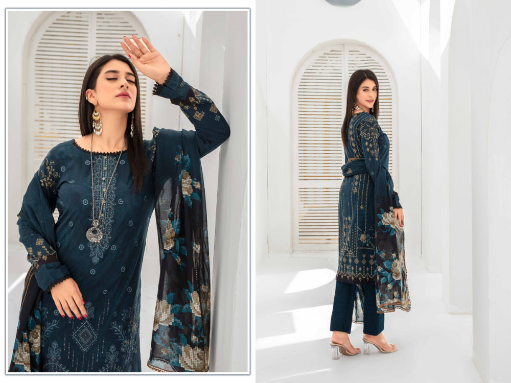 Sangat Dressline Embroidered lawn Print 06 - Waheed Javaid Collections