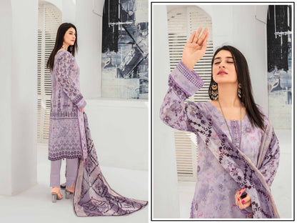 Sangat Dressline Embroidered lawn Print 08 - Waheed Javaid Collections