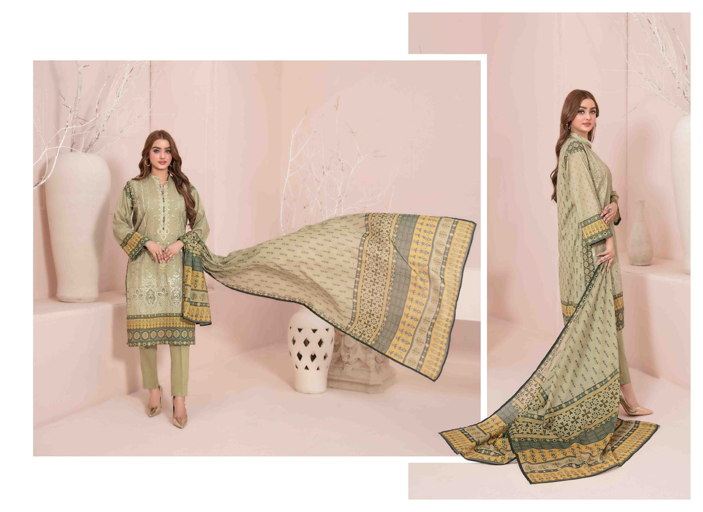 SEVIL Embroidered lawn 02 - Waheed Javaid Collections