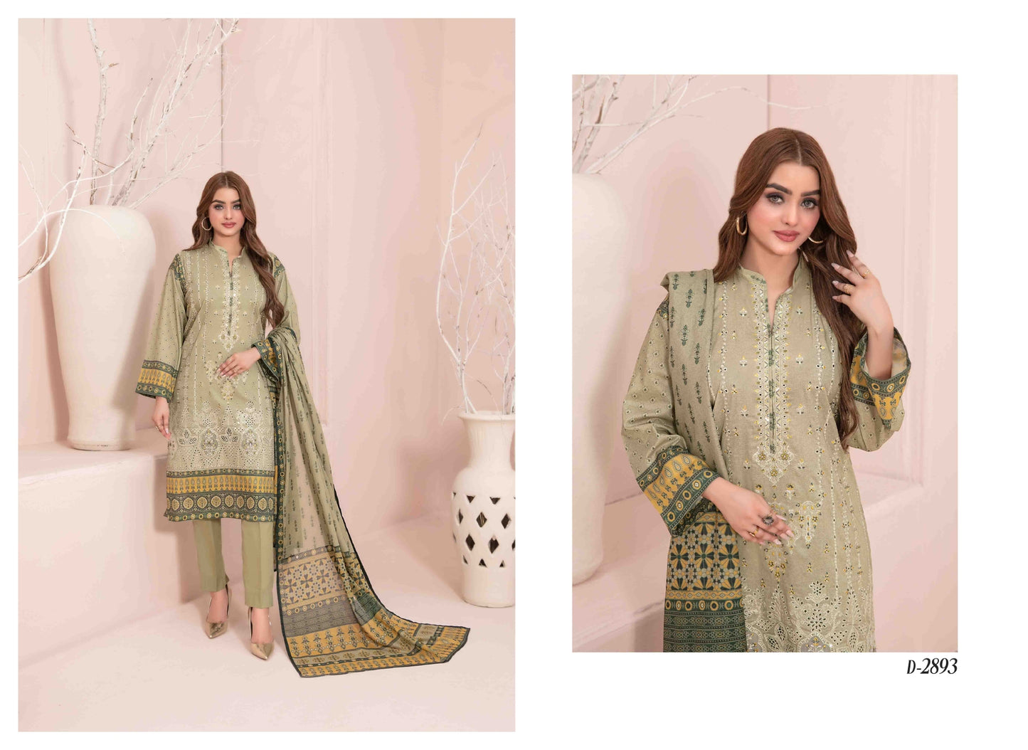 SEVIL Embroidered lawn 02 - Waheed Javaid Collections