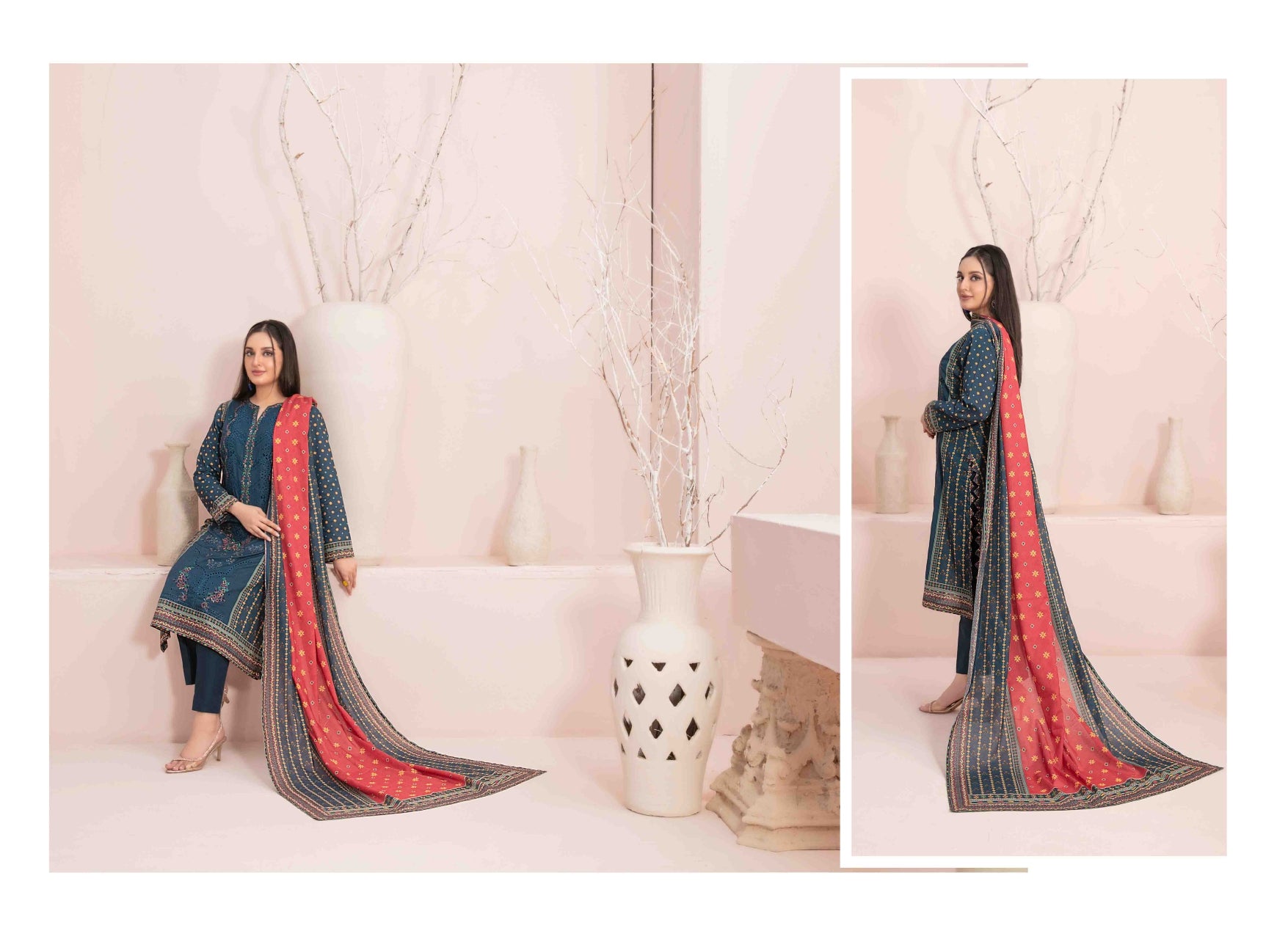 SEVIL Embroidered lawn 04 - Waheed Javaid Collections