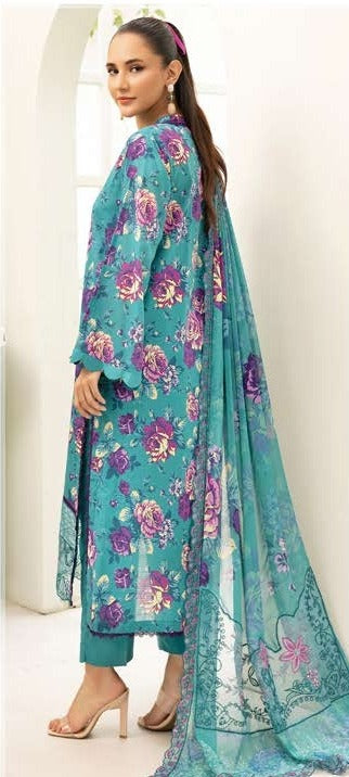 Summer Bloom Digital Printed Lawn 3 Piece 04