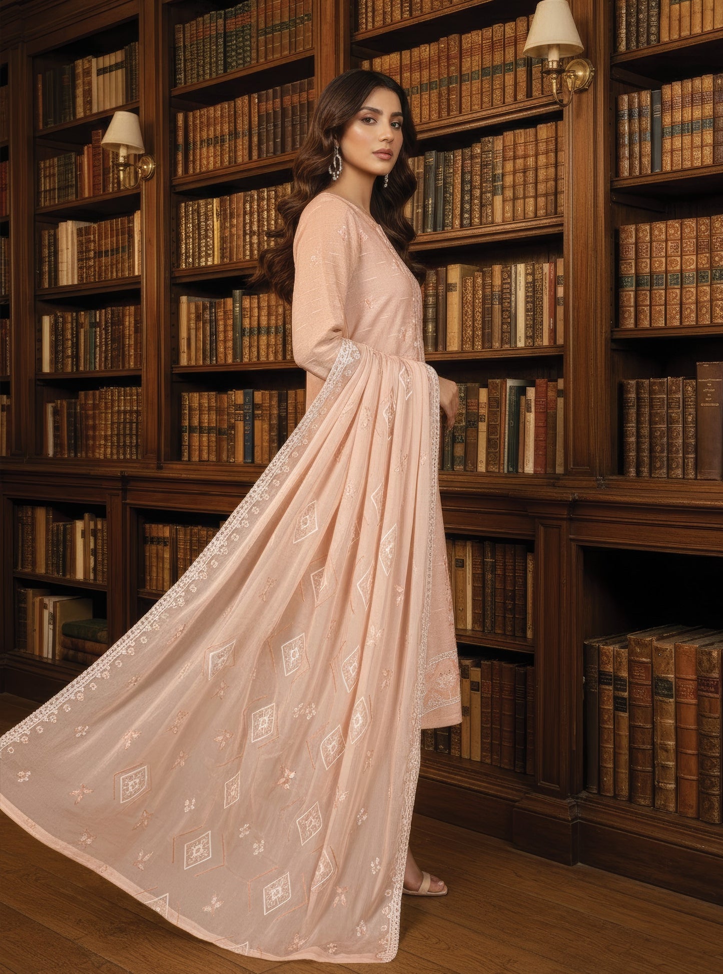 White Rose RangNoor Lawn Embroidered 3 Piece 01 - Waheed Javaid Collections