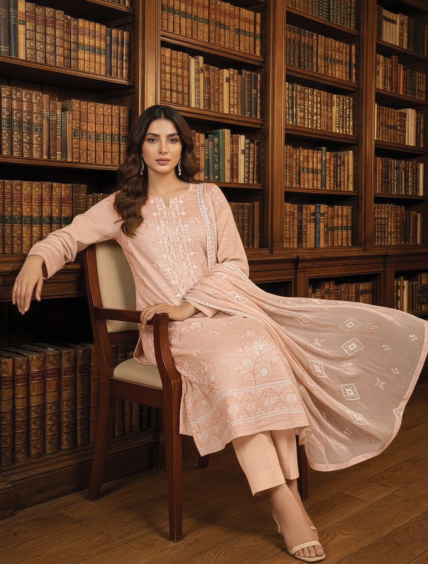 White Rose RangNoor Lawn Embroidered 3 Piece 01 - Waheed Javaid Collections