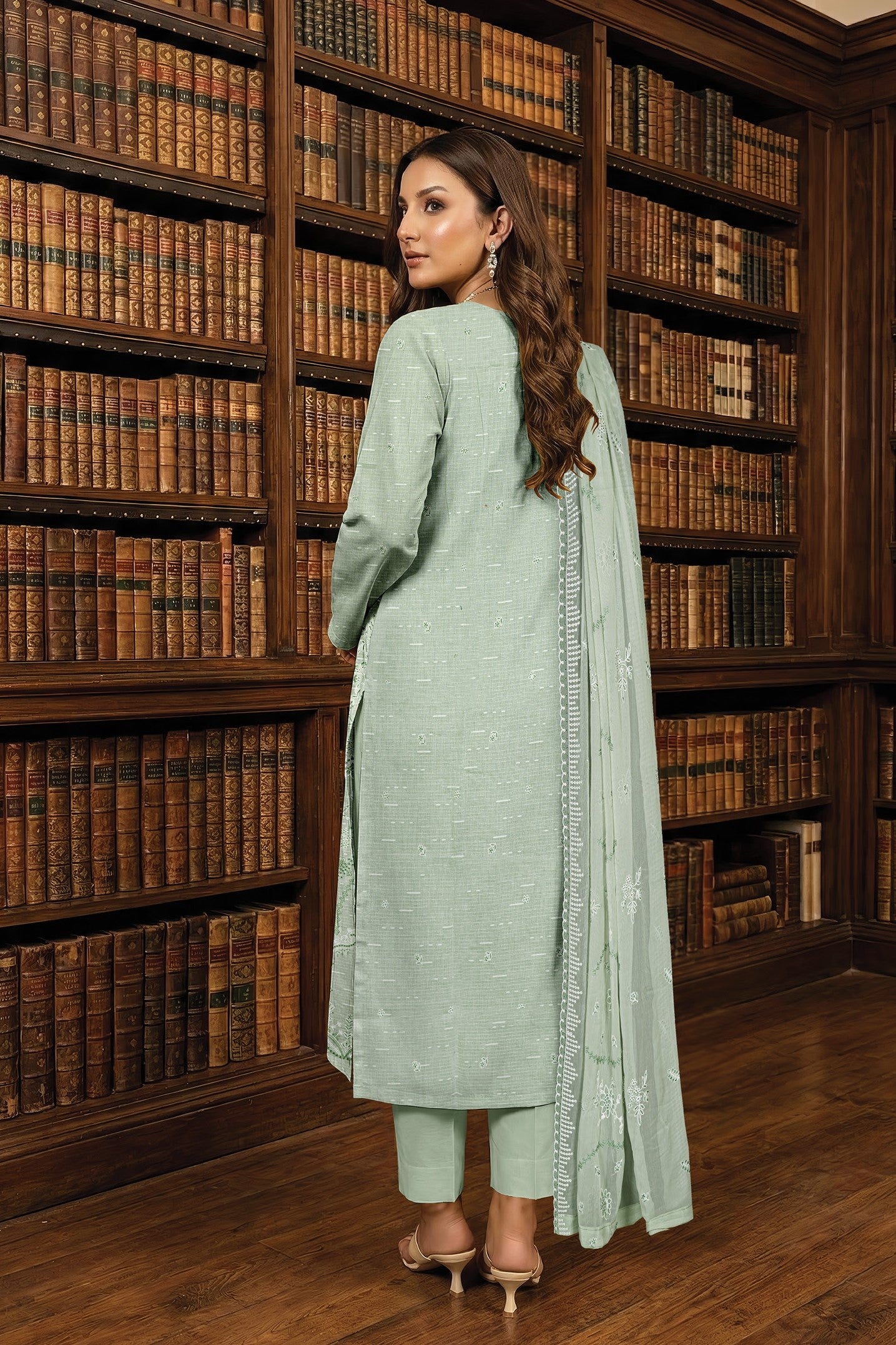 White Rose RangNoor Lawn Embroidered 3 Piece 02 - Waheed Javaid Collections