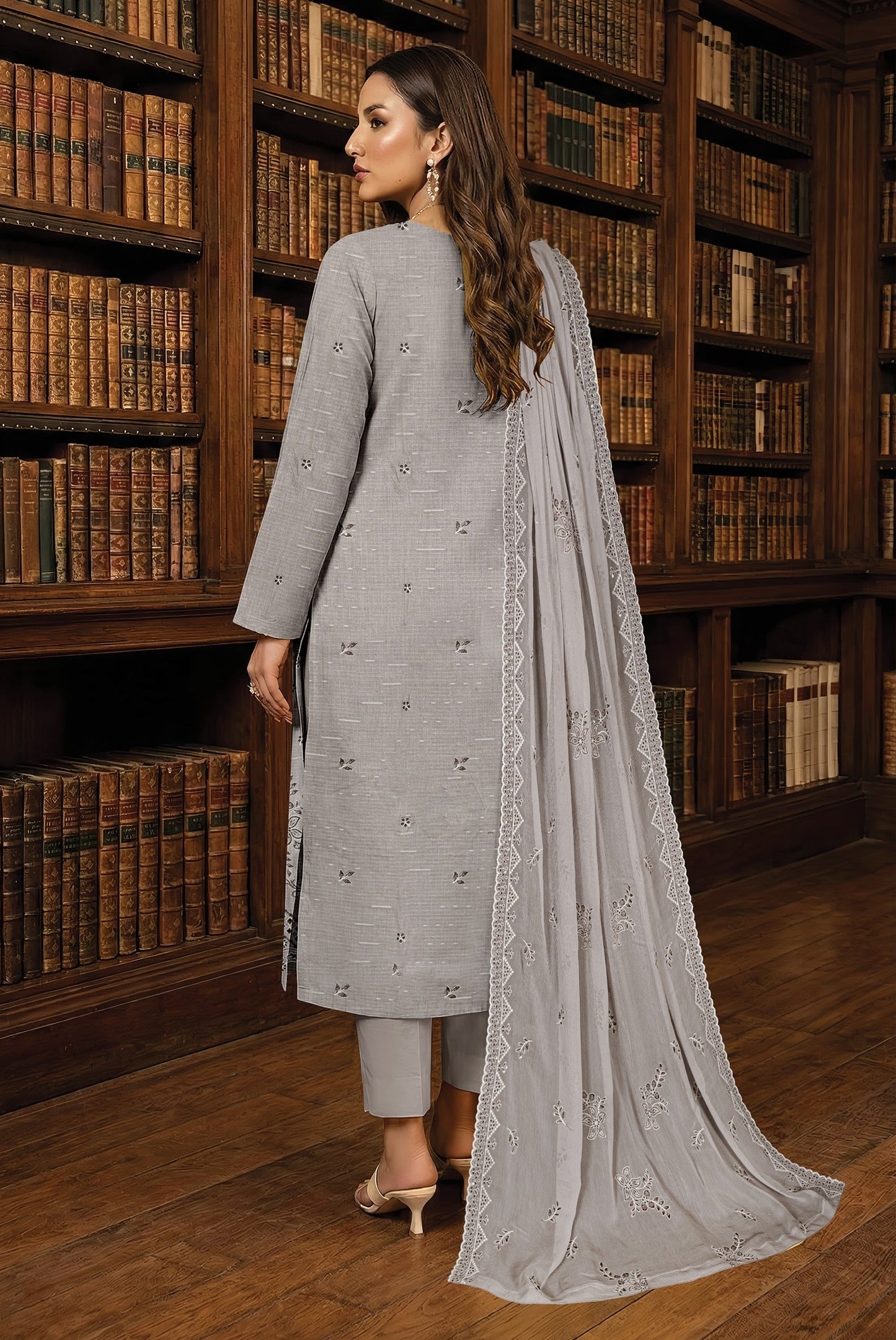 White Rose RangNoor Lawn Embroidered 3 Piece 03 - Waheed Javaid Collections