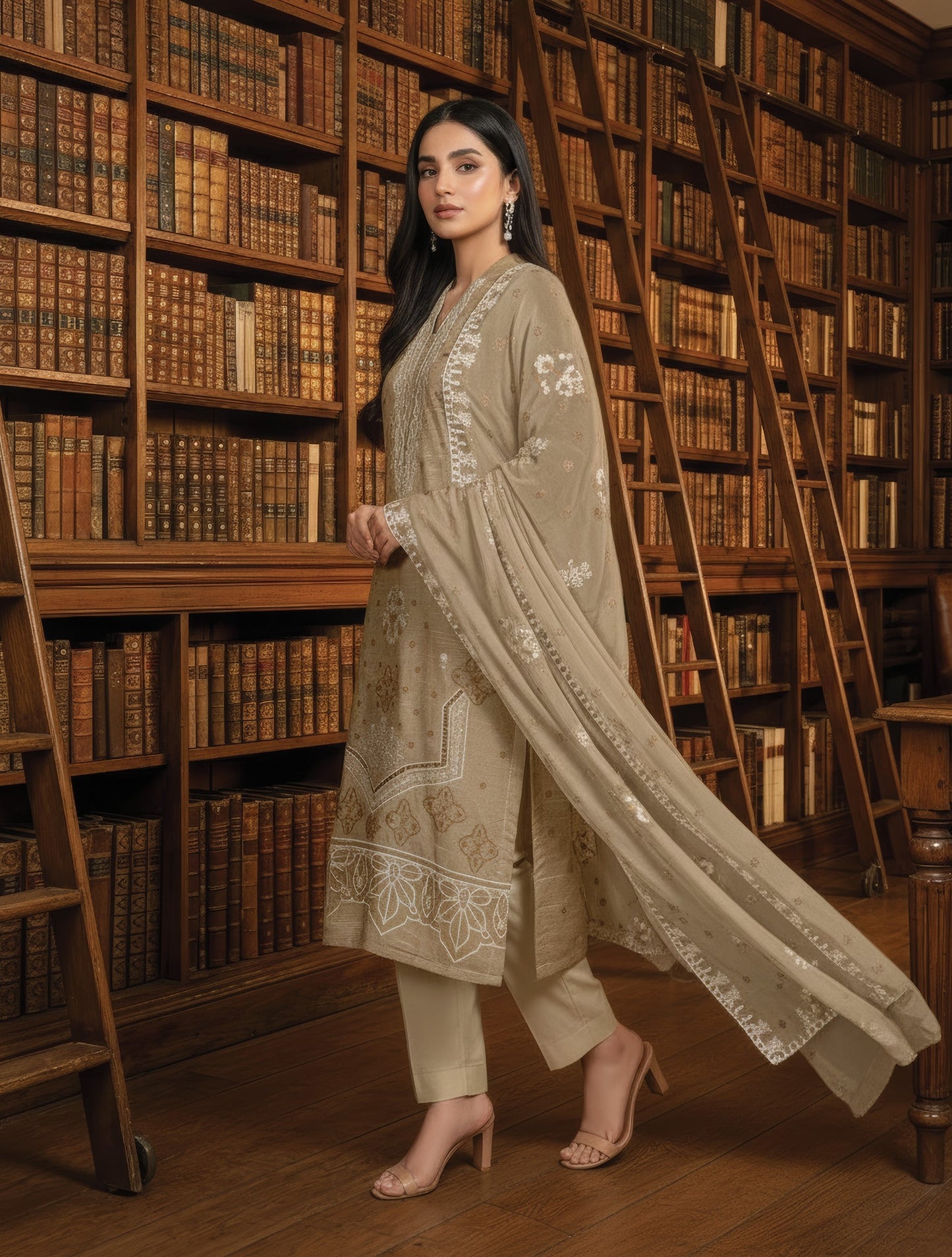 White Rose RangNoor Lawn Embroidered 3 Piece 04 - Waheed Javaid Collections