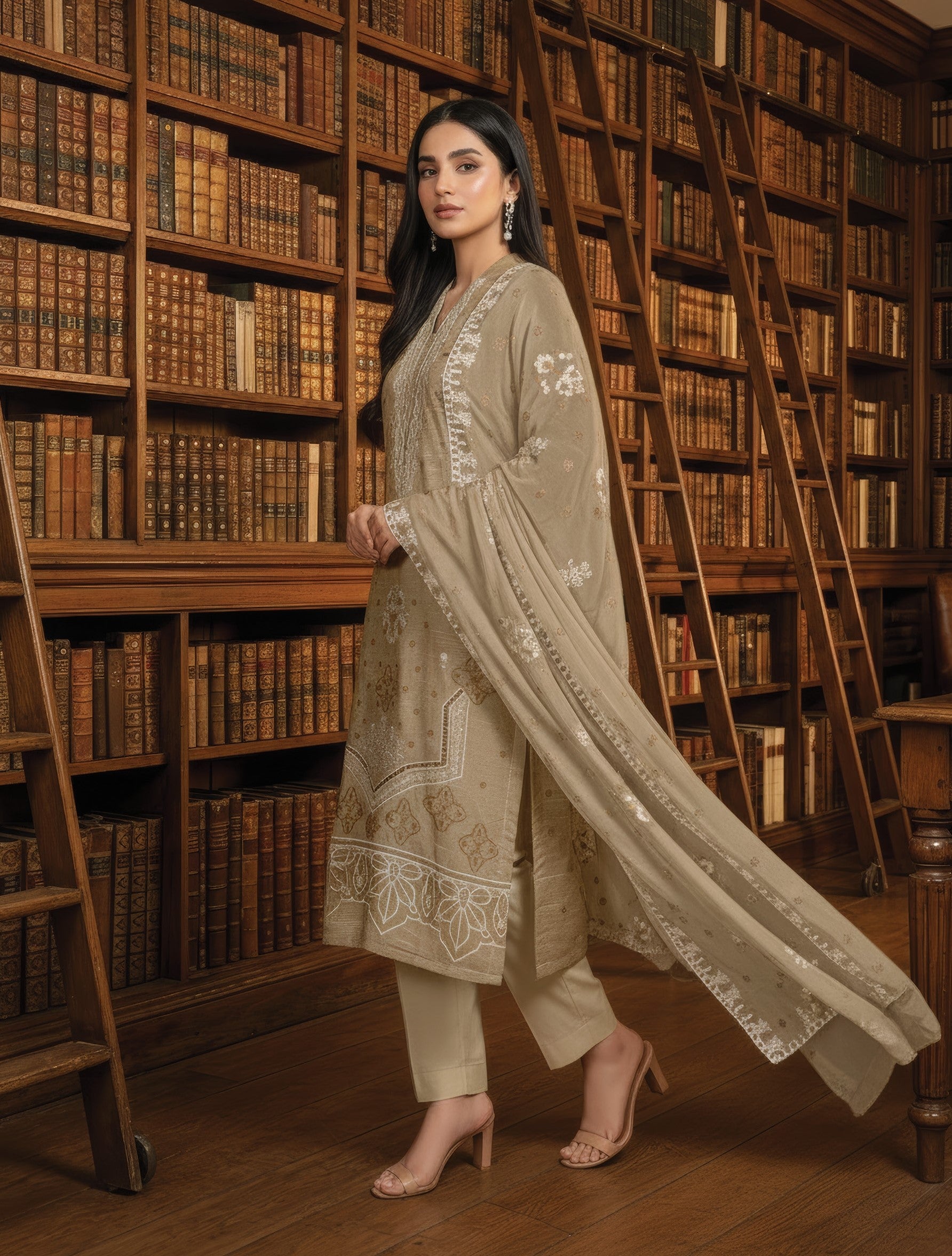 White Rose RangNoor Lawn Embroidered 3 Piece 04 - Waheed Javaid Collections