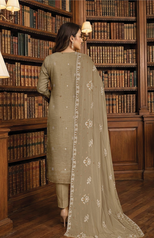 White Rose RangNoor Lawn Embroidered 3 Piece 04 - Waheed Javaid Collections