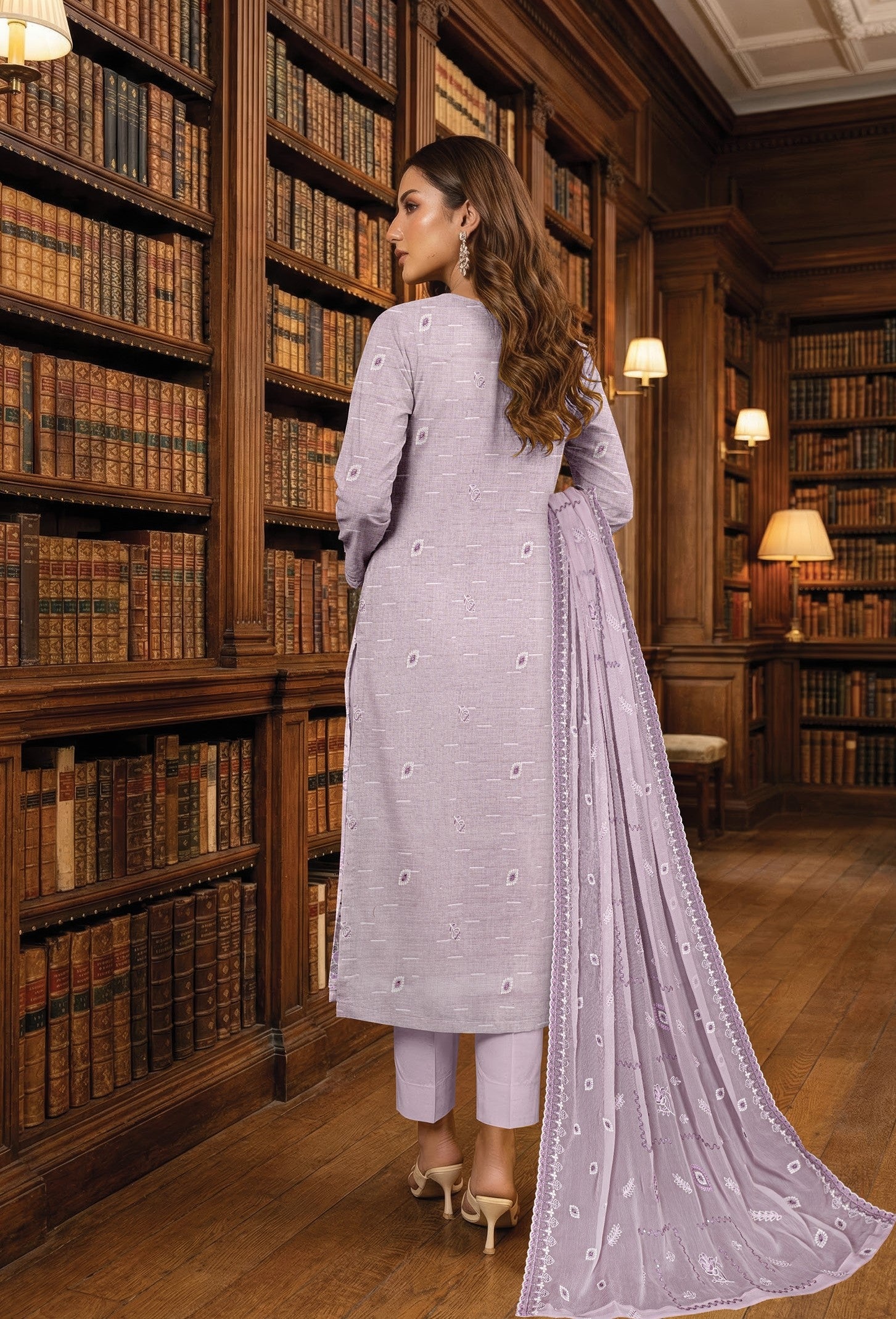 White Rose RangNoor Lawn Embroidered 3 Piece 05 - Waheed Javaid Collections