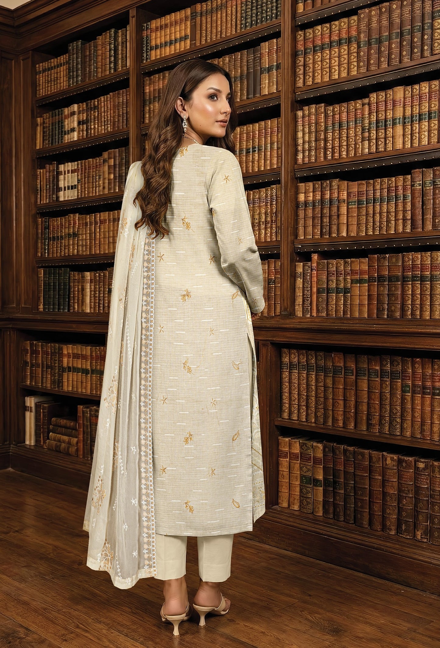 White Rose RangNoor Lawn Embroidered 3 Piece 06 - Waheed Javaid Collections