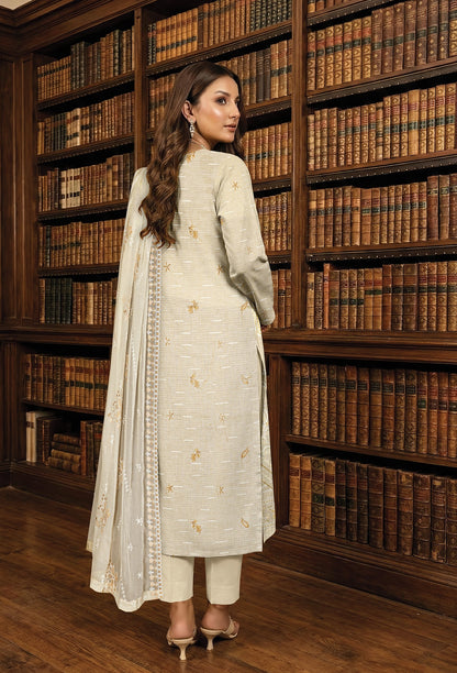 White Rose RangNoor Lawn Embroidered 3 Piece 06 - Waheed Javaid Collections