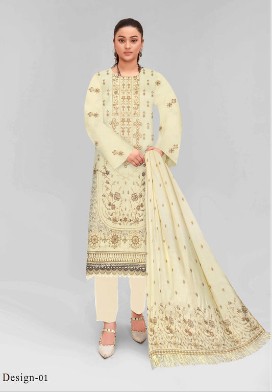 Zaleef Peach Leather Mother Collection Embroidered V-5 / D-1