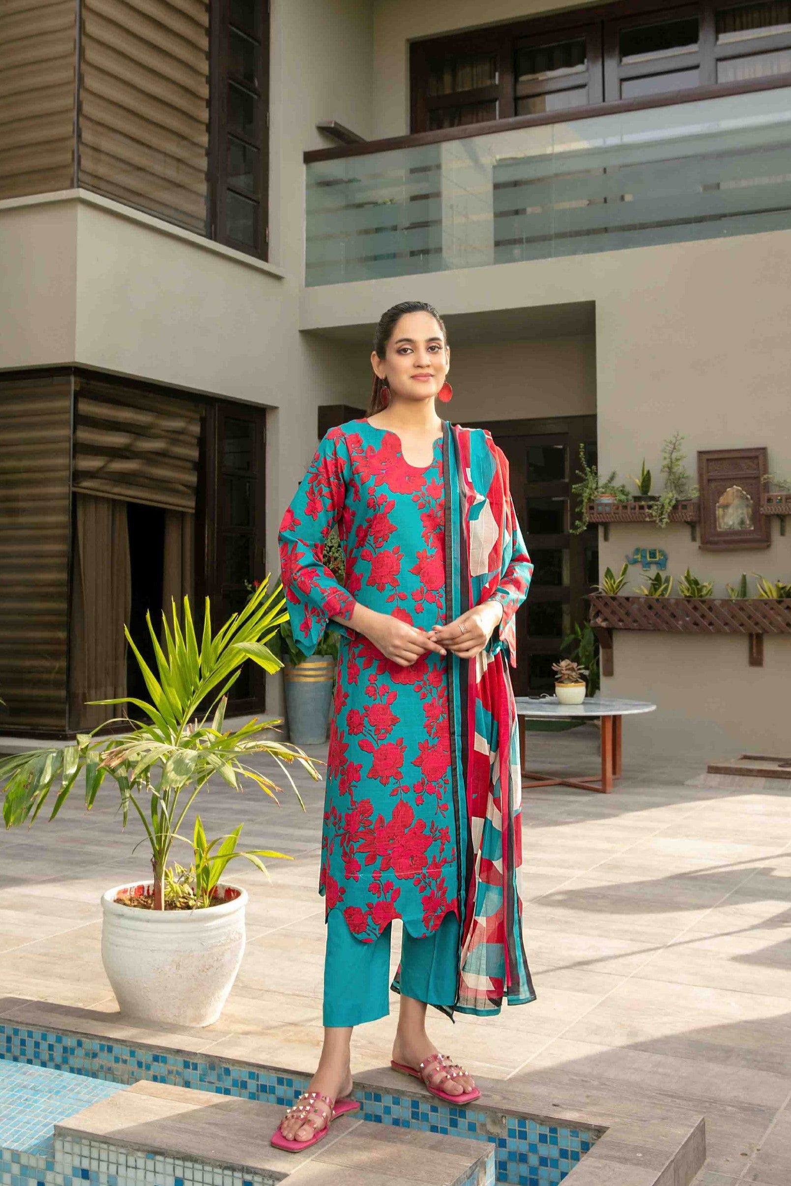 Zumra By Tawakkal 3 Piece D-1573 - Waheed Javaid Collections