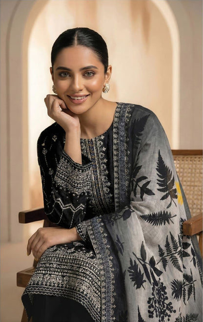 Diva Lawn Embroidered 3 Piece 02 - Waheed Javaid Collections