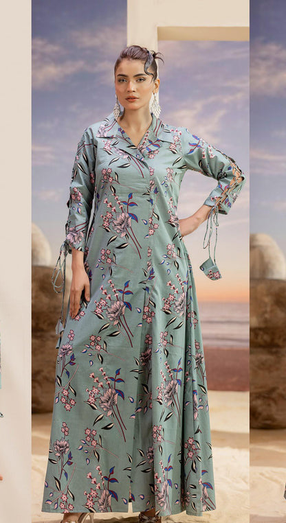 Premium High Quality Lawn 2 Piece Shirt & Trouser D#008 - Waheed Javaid Collections