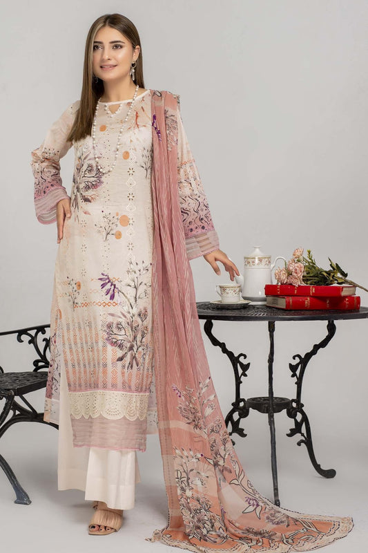 Saheliyaaan Lawn Chikenkari Chiffon Dupatta 007 - Waheed Javaid Collections