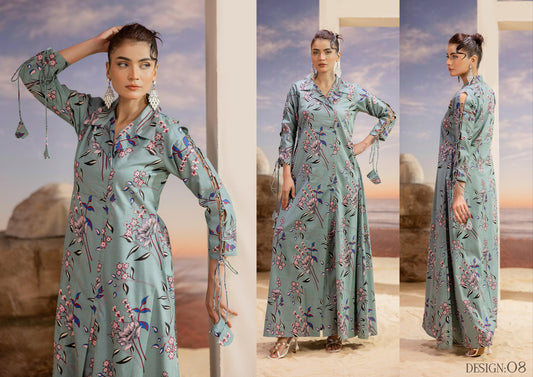 Premium High Quality Lawn 2 Piece Shirt & Trouser D#008 - Waheed Javaid Collections