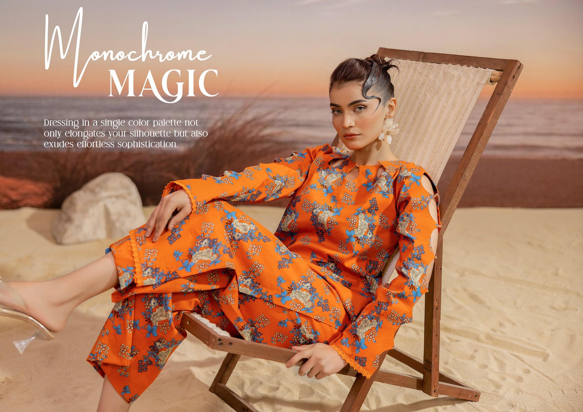 Premium High Quality Lawn 2 Piece Shirt & Trouser D#010 - Waheed Javaid Collections