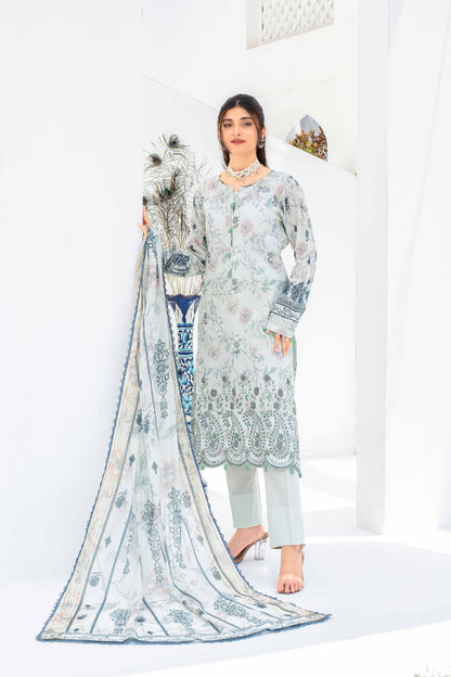 Sangat Dressline Embroidered lawn Print 03 - Waheed Javaid Collections