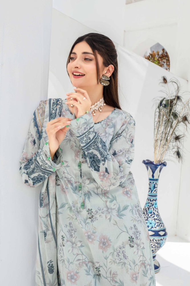 Sangat Dressline Embroidered lawn Print 03 - Waheed Javaid Collections