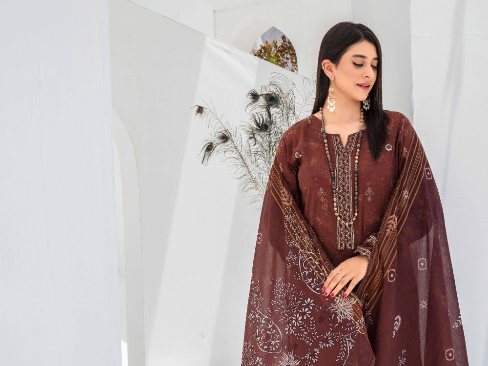 Sangat Dressline Embroidered lawn Print 05 - Waheed Javaid Collections