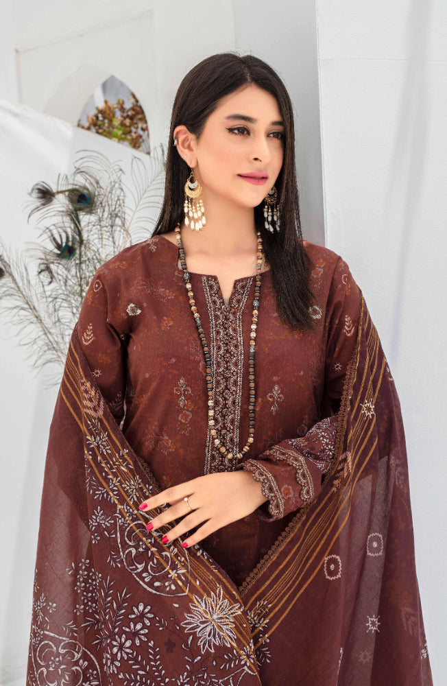 Sangat Dressline Embroidered lawn Print 05 - Waheed Javaid Collections