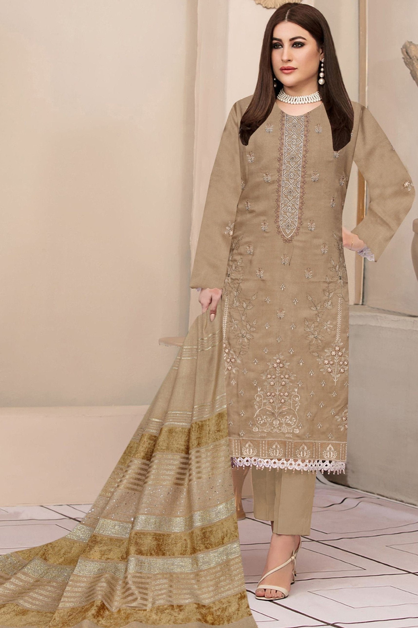 Ajwa Peach Leather Noor Fatima Vol-5 03 - Waheed Javaid Collections