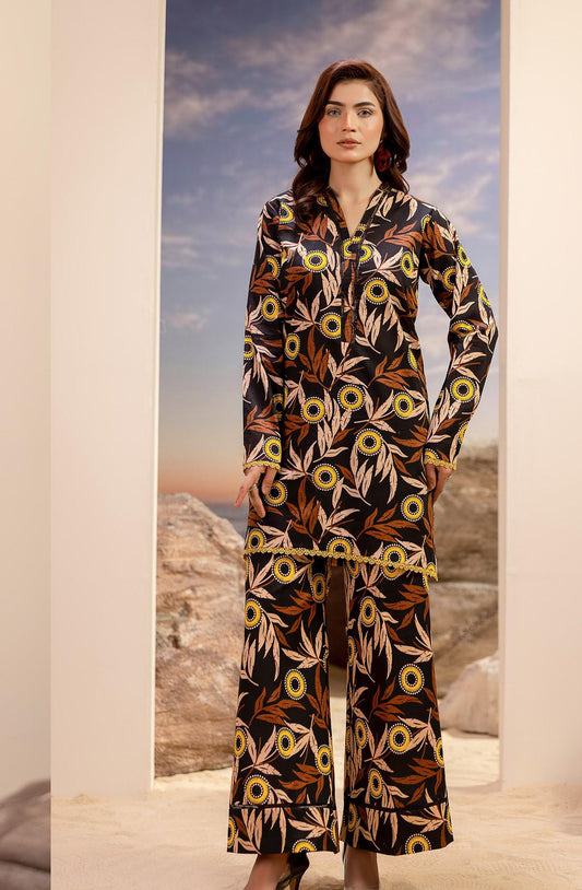 Premium High Quality Lawn 2 Piece Shirt & Trouser D#005 - Waheed Javaid Collections