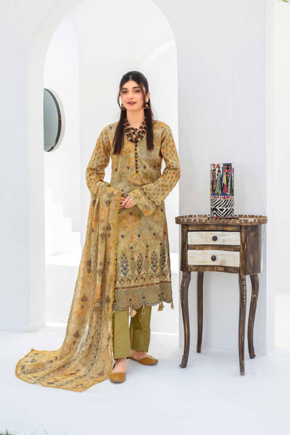 Sangat Dressline Embroidered lawn Print 01 - Waheed Javaid Collections